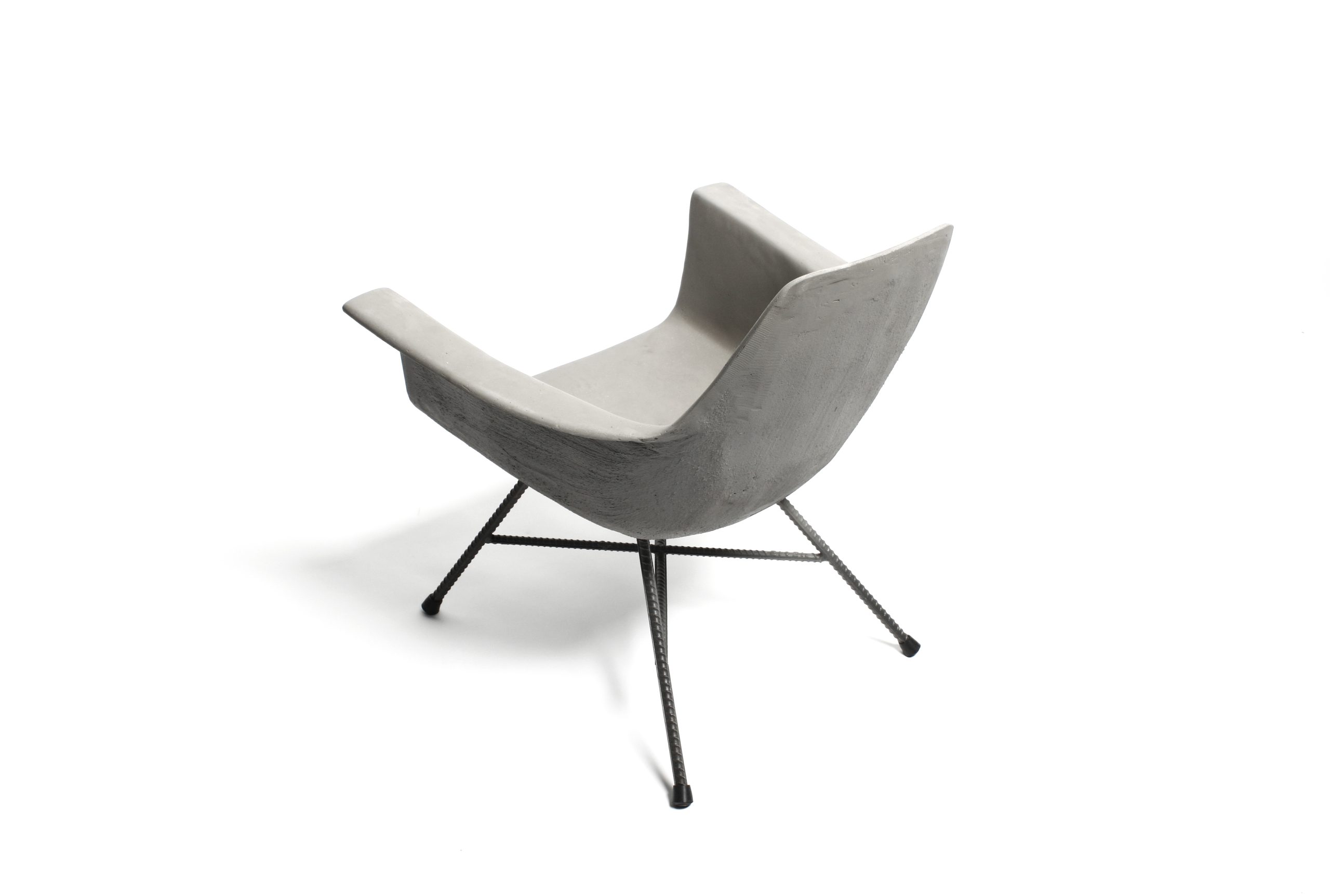 fauteuil béton pieds acier, lyon béton