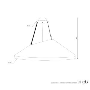 Suspension KNGB, schéma et cotes.