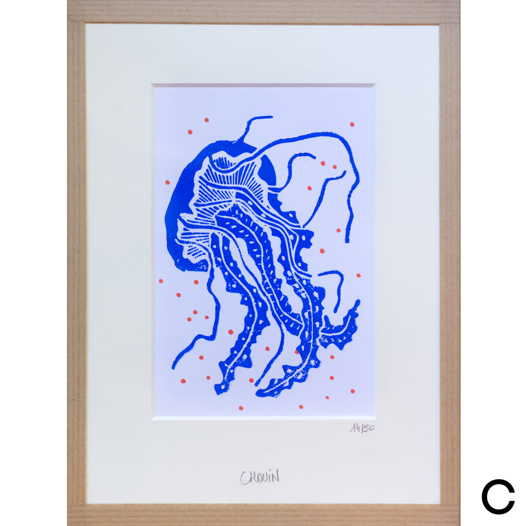 Linogravure Morgane Chouin 'La Méduse' 18x24 cm – Image 4