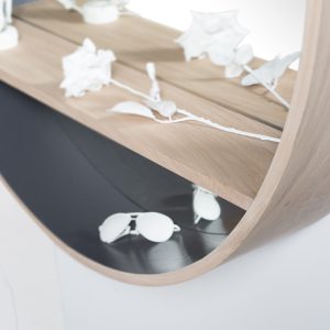 miroir-console Drugeot Manufacture L'INATELIER Nantes avec tablette intégrée- mirror diamètre125