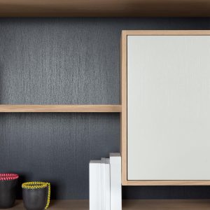 bibliothèque mixage 100 en chene massif Drugeot manufacture L'INATELIER détail rangement étagère et case fermée vue de face