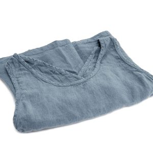 Tablier de Li en lin naturel L'Inatelier Nantes - Couleur Chanvre made in france artisanat français - thé bleu