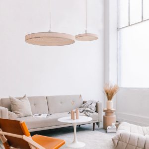 suspension cannage Eclipse : Suspension Eclipse 80 et eclipse 50, luminaire cannage An°So Design L'Inatelier Nantes Déco Design et Artisanat français