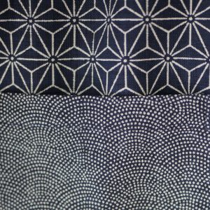 Tablier Japonais coton_Heloise Levieux_L'INATELIER_Nantes_linge de maison_cuisine_décoration_motif japonais_étoile_détail motif tissu