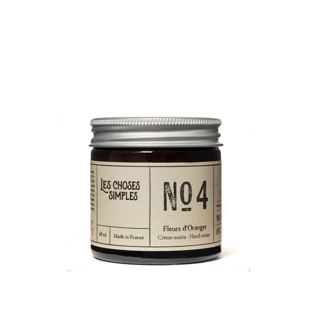 crème main naturelle_les choses simples_made in france_verre ambré_ingrédients naturels_pot crème_L'Inatelier_Nantes_beauté_cosmétique_Fleur d'oranger_1