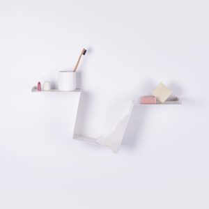 Etagère métal AONENE - Blanc - Gaelle Pinel_nantes_l'Inatelier_made in france_artisanat contemporain_fait main_décoration_intérieur_l'Inatelier_Rennes_salle de bain_salon