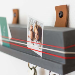 Porte clés mural béton et cuir aimanté