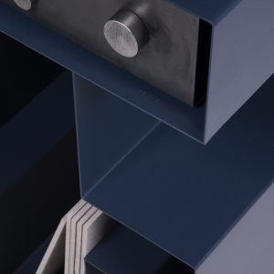 Meuble de rangement platine et vinyles en métal – JEUSTENE- Blanc - Gaelle Pinel_nantes_l'Inatelier_made in france_artisanat contemporain_fait main_décoration_intérieur_l'Inatelier_Rennes