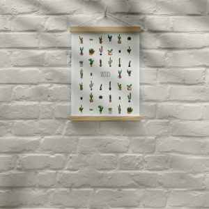 memoryAffiches_cactus_30x40cm_illustration_décoration-déco-intérieur_végétal_dessin_green_poster_greenlife_nantes_jeu-de-mémoire_made-in-france_lille_artiste_plante_en situation