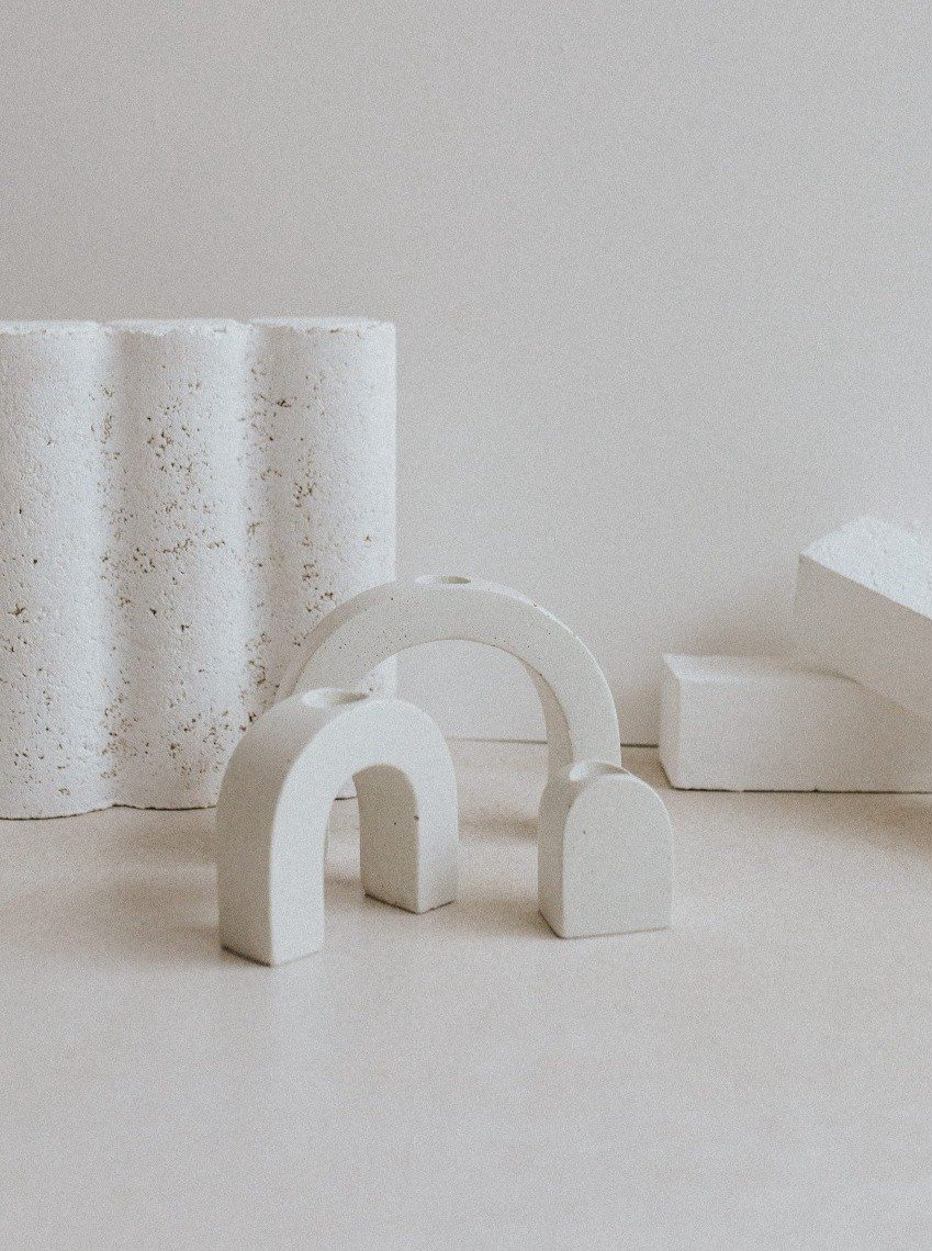 bougeoir en beton zuri gigi blanc