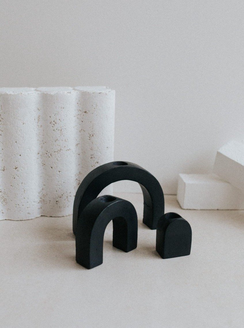 bougeoir en beton zuri gigi noir