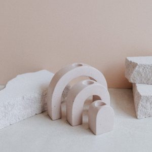 bougeoir en beton zuri gigi rose