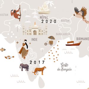 affiche carte du monde les petites dates
