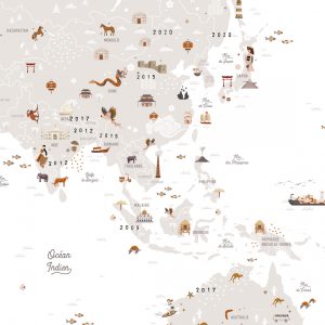 affiche carte du monde les petites dates