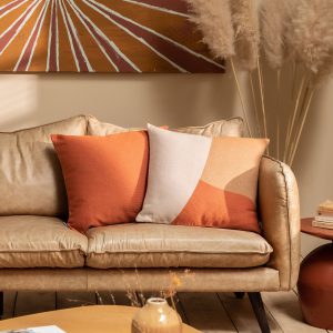 coussin tissu recyclé rouge arizona INNT-L'INATELIER-recto