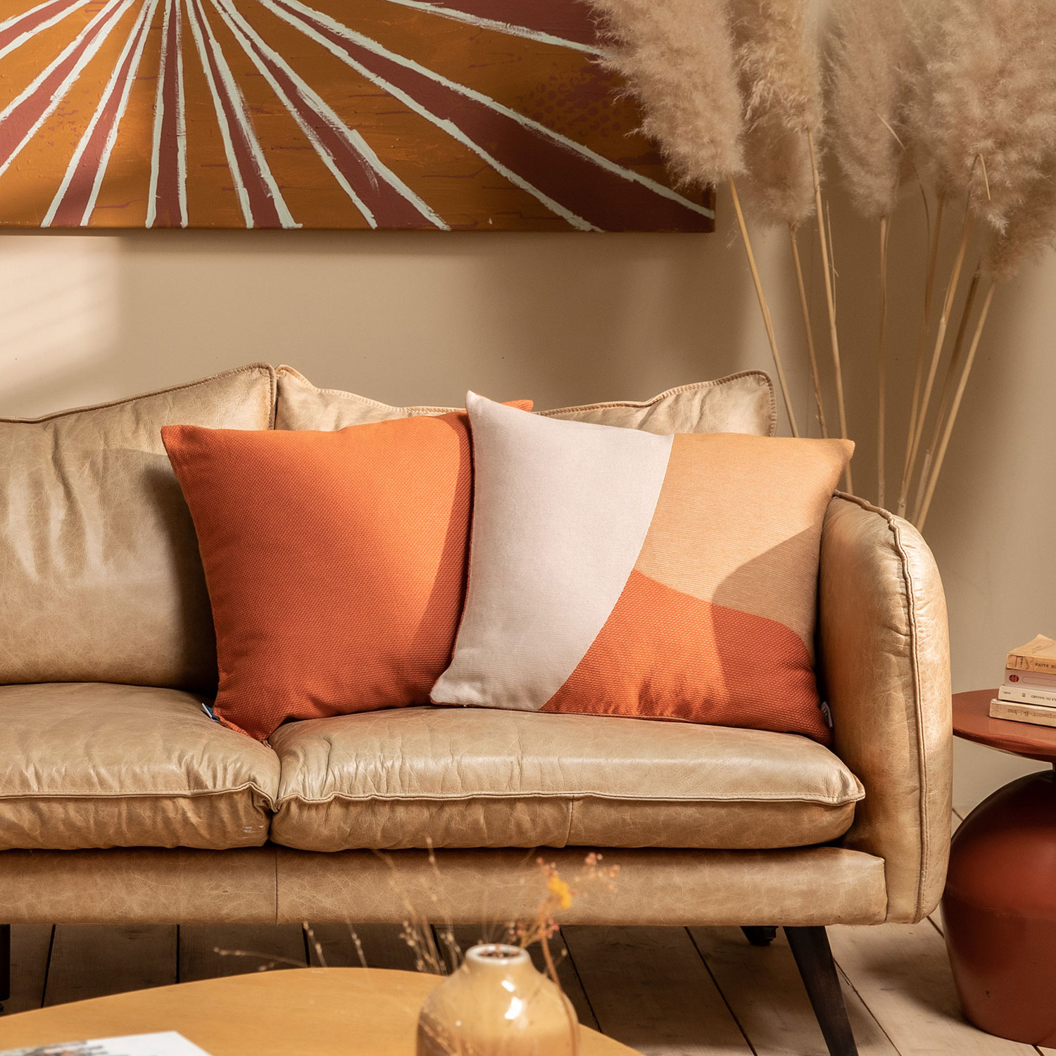 coussin tissu recyclé rouge arizona INNT-L'INATELIER-recto