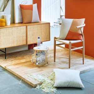 coussin tissu recyclé rouge arizona INNT-L'INATELIER-recto