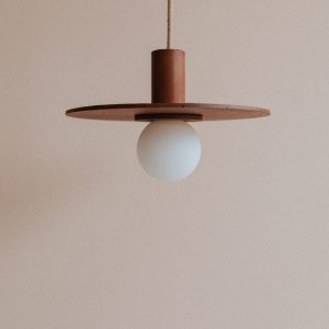 lampe suspension en béton ama 30 zuri, couleur châtaigne