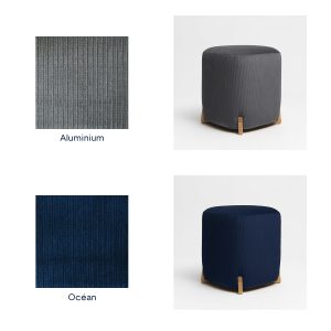 Pouf en velours côtelé & bois - Muaje