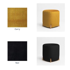 Pouf en velours côtelé & bois - Muaje