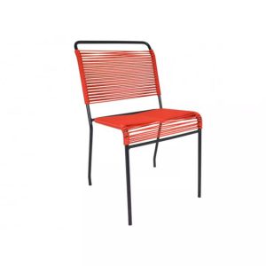 Chaise de jardin BOQA_doline_tressage PVC_made in france_couleurs_empilable_rouge
