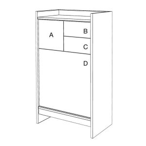 Chiffonnier en chêne massif Drugeot schéma