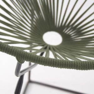 Fauteuil acapulco exterieur corde acrylique vert epicea boqa design structure noire intérieur détail