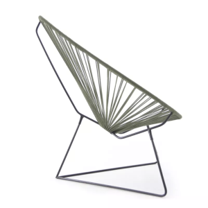 Fauteuil acapulco exterieur corde acrylique vert epicea boqa design structure noire intérieur profil