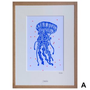 Linogravure Morgane Chouin 'La Méduse' 18x24 cm A