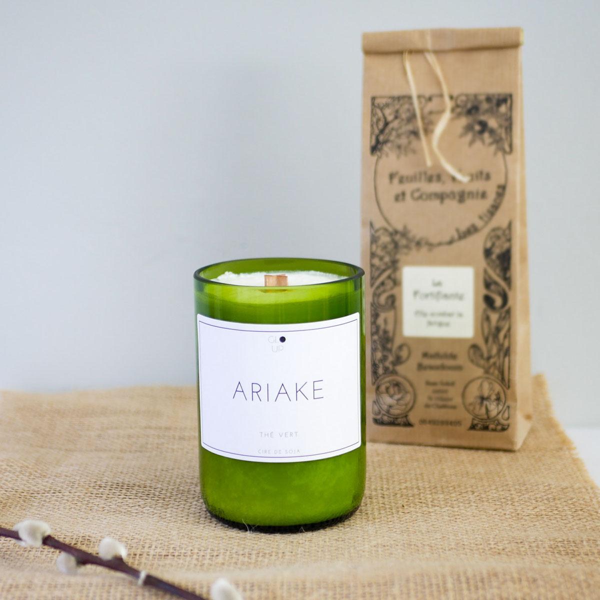 Bougie-verre-recyclé-thé-vert-ariake