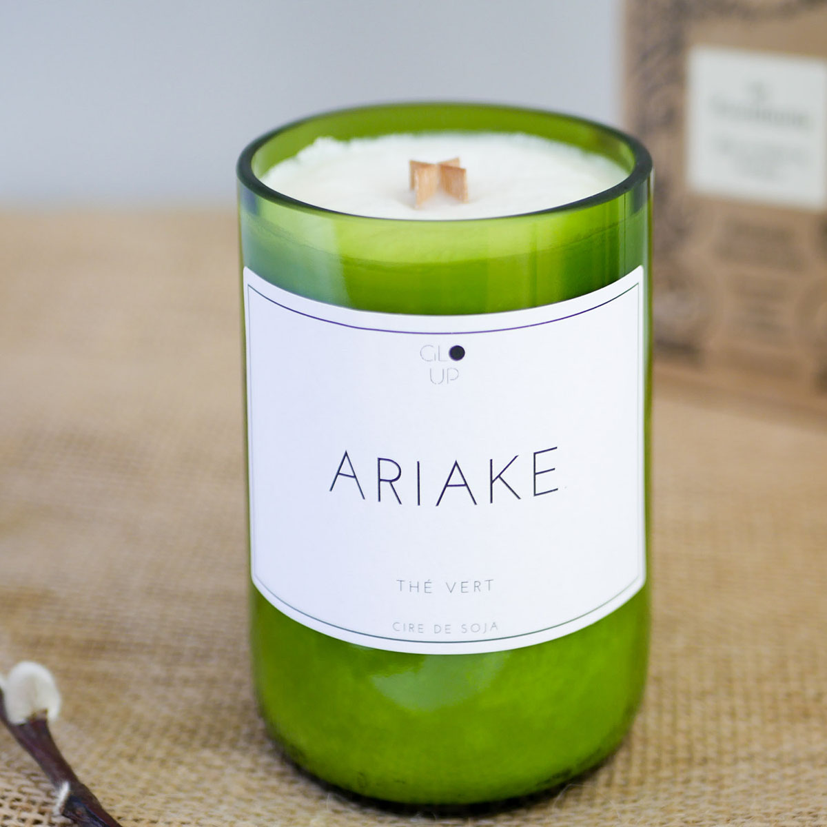 Bougie-verre-recyclé-thé-vert-ariake
