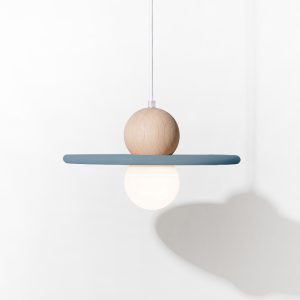 suspension-luminaire-design-rond-nebuleuse-cordon-blanc-bleu-sulia