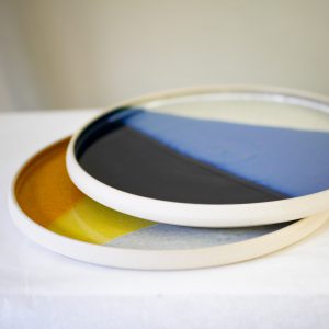 Assiette-en-grès-céramique-bleu