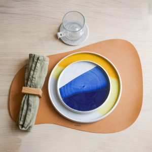 Assiette-jaune-grès-céramique