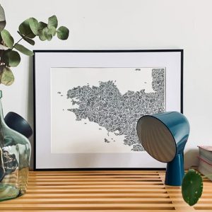 Affiche bretagne noms de ville les petits plans linatelier