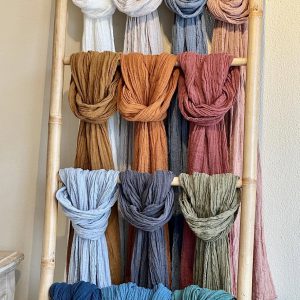 cheche ou écharpe en chanvre biologique couleur chanvre L'INATELIER NANTES