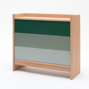 Commode Bric - Drugeot Manufacture - 3 tiroirs camaieu de vert - L'Inatelier Nantes - GENERIQUE