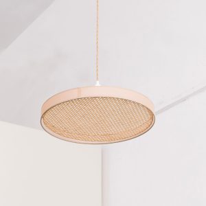 suspension cannage Eclipse : Suspension Eclipse 80 et eclipse 50, luminaire cannage An°So Design L'Inatelier Nantes Déco Design et Artisanat français