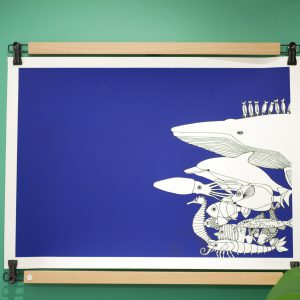 porte affiche_poster pant_Dezzig_support pour sérigraphie et affiche_déco_nantes_L'INATELIER_cadre_bois de hêtre et métal