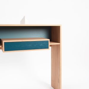 Console_chene massif_mixage_drugeot manufacture_L'Inatelier_Nantes_Boutique déco_bureau_décorationintérieur_personnalisable_tiroir_bois_meuble d'appoint_détail fond personnalisable
