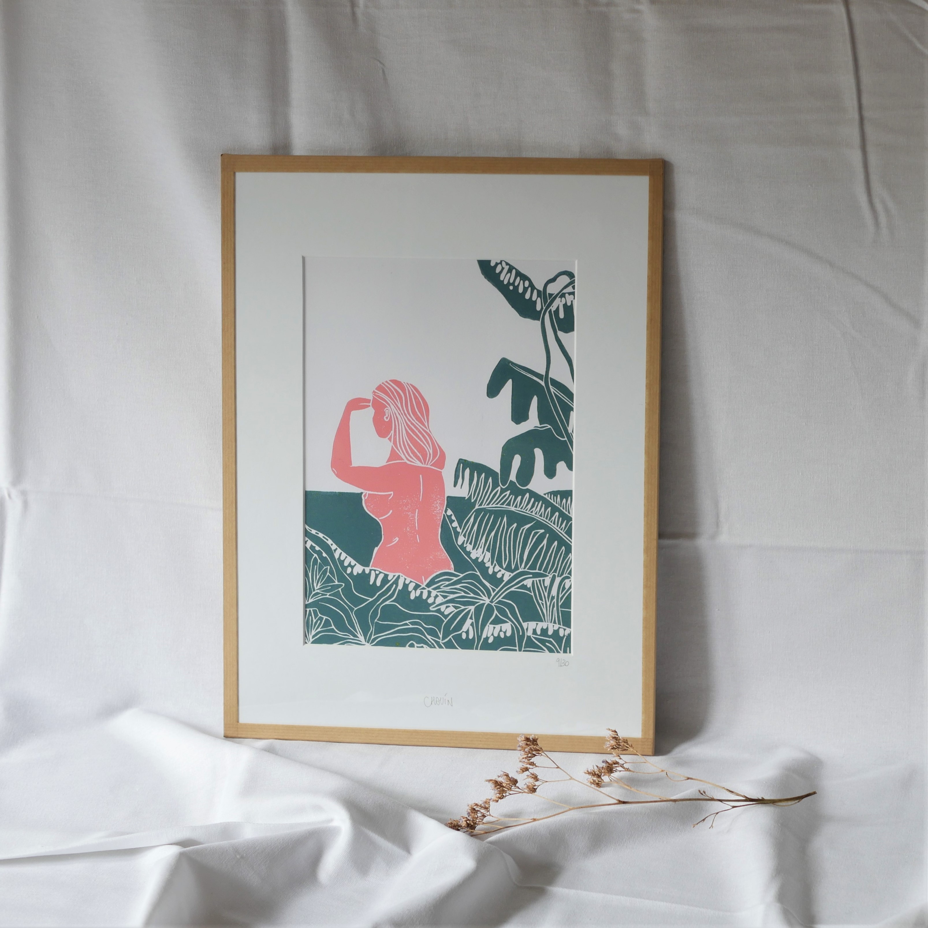 linogravure spéciale OCTOBRE ROSE 2019_MorganeChouin_L'Inatelier_Nantes_Série_limitée