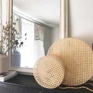 lampe applique MOON_grand et petit modèle_An°so design_Anne-Sophie Boucard_L'Inatelier_Nantes_Luminaire_cannage_naturel bohème_design contemporain_lot de 2