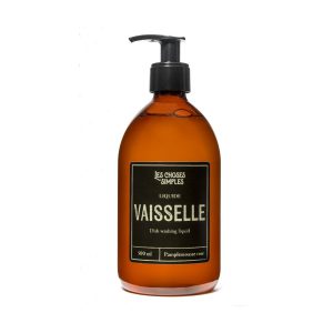 Liquide vaisselle naturel aux huiles essentielles de pamplemousse rose - Les choses simples-L'INATELIER-fabrication artisanale-facon verre - rechargeable- zéro déchets-made in France- déco-maison-concept store-bien être- maison-entretien