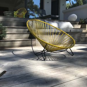Fauteuil_bain de soleil_transat_ Acapulco exterieur polyvinyl_pvc_ terrasse_boqa_L'Inatelier_couleurs_été_jardin_design_mobilier exterieur_nantes_jardin_design_jaune