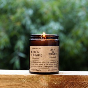 Bougie-herbivore-L'Inatelier_Nantes_Bougie naturelle_vegan_Ile Bourbon_café et vanille_parfum naturel_pot en verre_fabrication française_recyclable_eco-friendly_150gr
