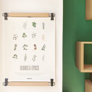 Affiche herbes et épices goût_40x50_imprimé en France_Papier recyclé_décoration_L'Inatelier_Nantes_cuisine_rétro_vintage