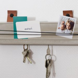 Porte-clés mural - béton et cuir