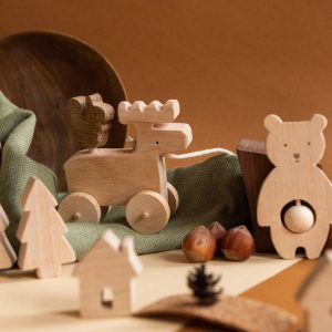 Alphi et nuti_jeu-bois-jouet-à-roulette-animaux-élan-écureuil-roulette-made-in-france-nantes-L'Inatelier-cadeau-noel-kmr-childwood-no-plastic-en-situation