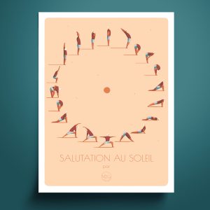 Affiche_salutation-au-soleil_illustration_atelier Lugus_yoga_méditation_décoration_nantes_L'Inatelier_déco_intérieur