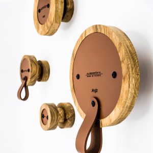 Patères bobines bois & cuir - KNGB